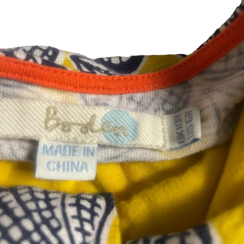 Boden 6‎ R Sleeveless Dress Blue and Yellow Spring Cruise Summer Golf - Picture 2 of 8